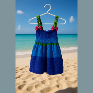 Souce Unknown Blue and Green Kids 2T Casual Dress